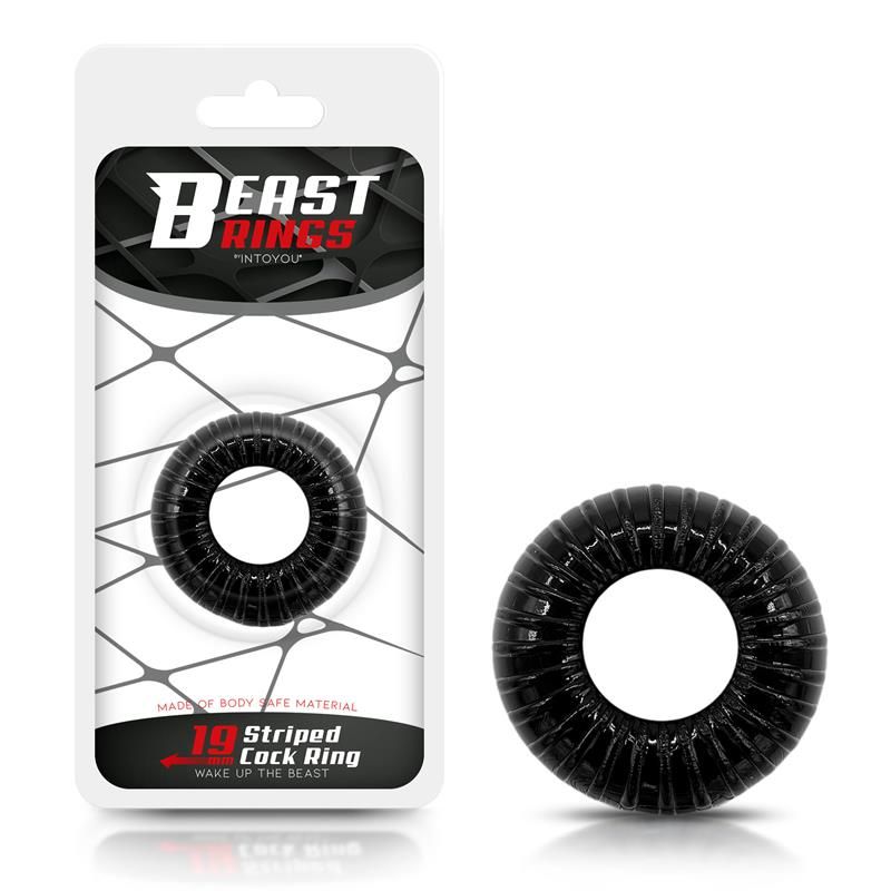 Cock Ring Super Flexible and Resistant Striped 1.9 cm Black Cock Ring Super Flexible and Resistant Striped 1.9 cm Black