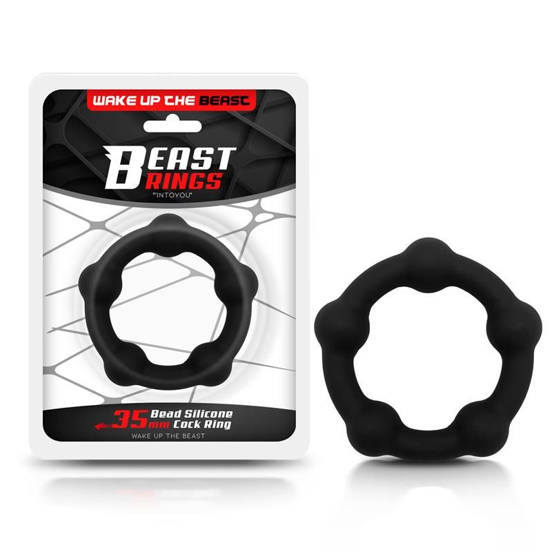 Bead Solid Cock Ring Silicone 3.5 cm Black Bead Solid Cock Ring Silicone 3.5 cm Black