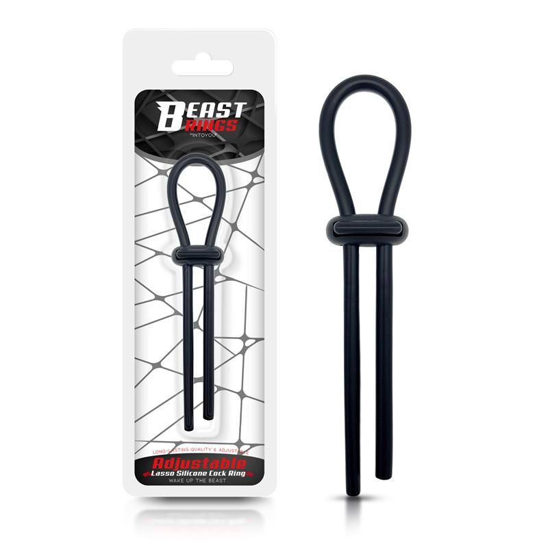 Adjustable Lasso Cock Ring Solid Silicone Black Adjustable Lasso Cock Ring Solid Silicone Black