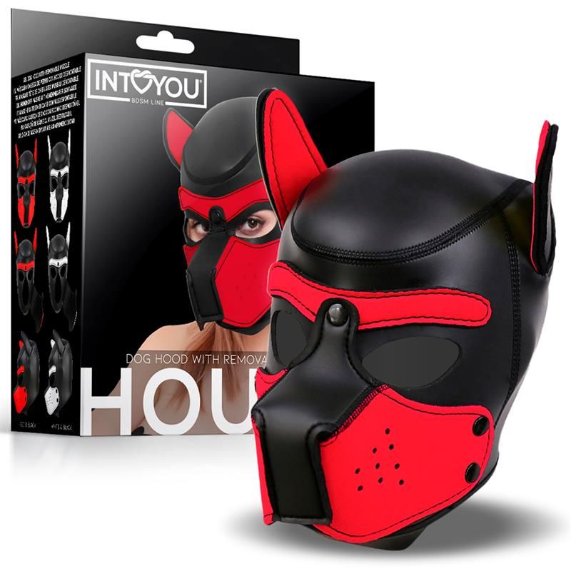Hound Dog Hound with Removable Muzzle Neoprene Black/Red One Size Hound Dog Hound with Removable Muzzle Neoprene Black/Red One Size