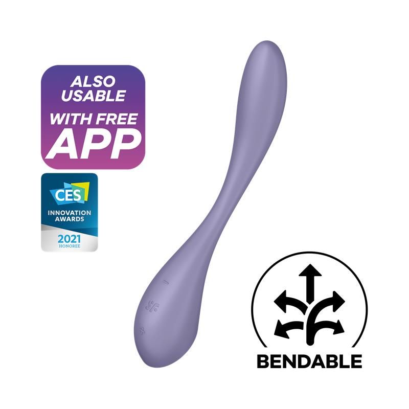 G-Spot Flex 5+ Multi Vibrator with Satisfyer Connect APP Lilac G-Spot Flex 5+ Multi Vibrator with Satisfyer Connect APP Lilac