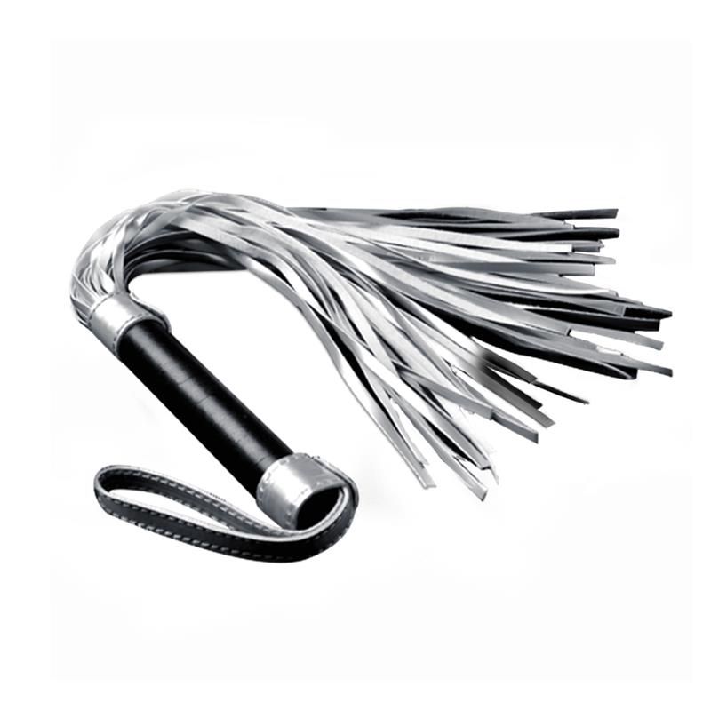 Flogger Faux Leather Silver and Black Flogger Faux Leather Silver and Black