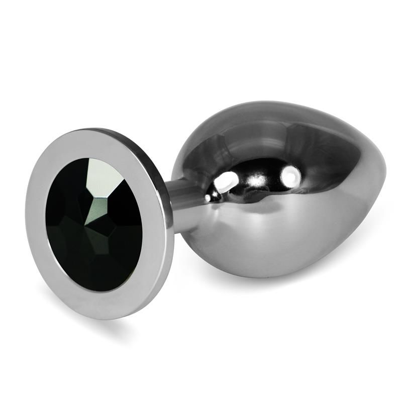 Metal Butt Plug RoseBud Classic with Black Jewel Size L Metal Butt Plug RoseBud Classic with Black Jewel Size L