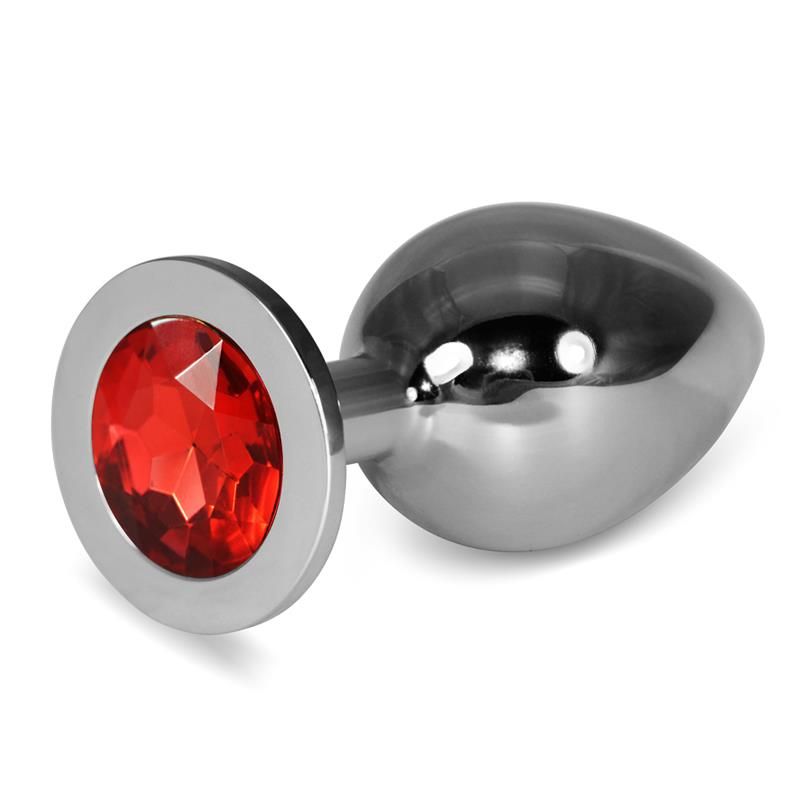 Metal Butt Plug RoseBud Classic with Red Jewel Size L Metal Butt Plug RoseBud Classic with Red Jewel Size L