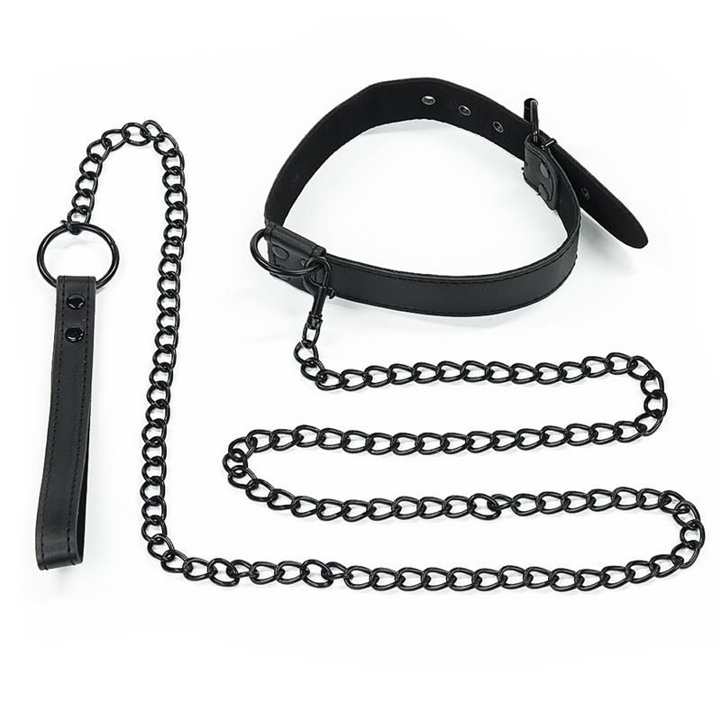 Collar with Leash Black Matt Collar with Leash Black Matt
