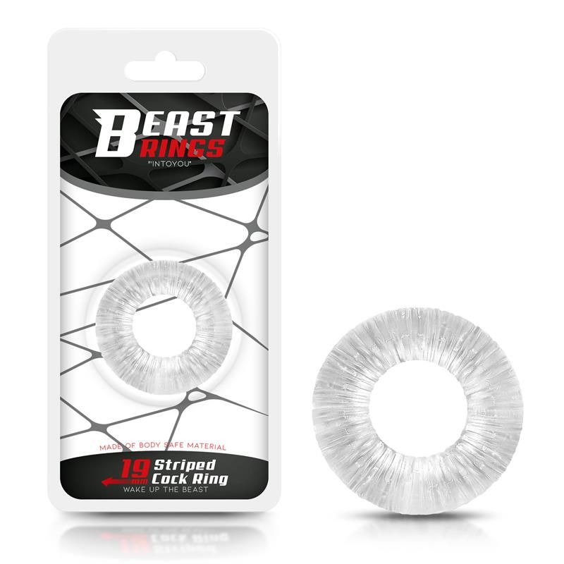 Cock Ring Super Flexible Striped 1.9 cm Clear Cock Ring Super Flexible Striped 1.9 cm Clear