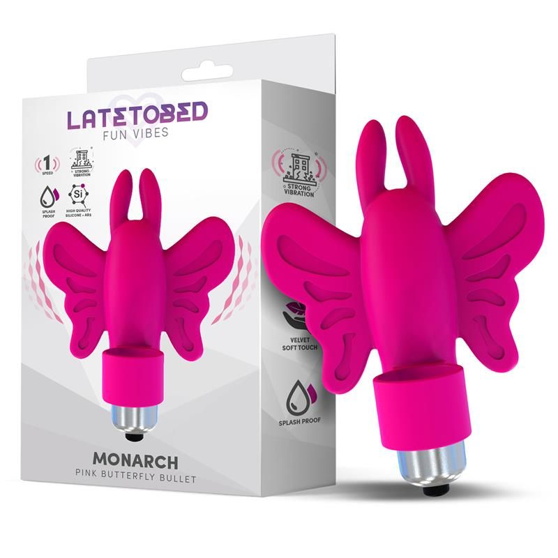 Monarch Butterfly Vibrating Bullet Silicone Pink Monarch Butterfly Vibrating Bullet Silicone Pink
