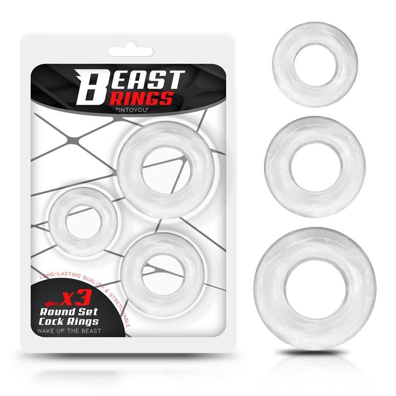 Set of 3 Cock Rings Flexible Clear Set of 3 Cock Rings Flexible Clear