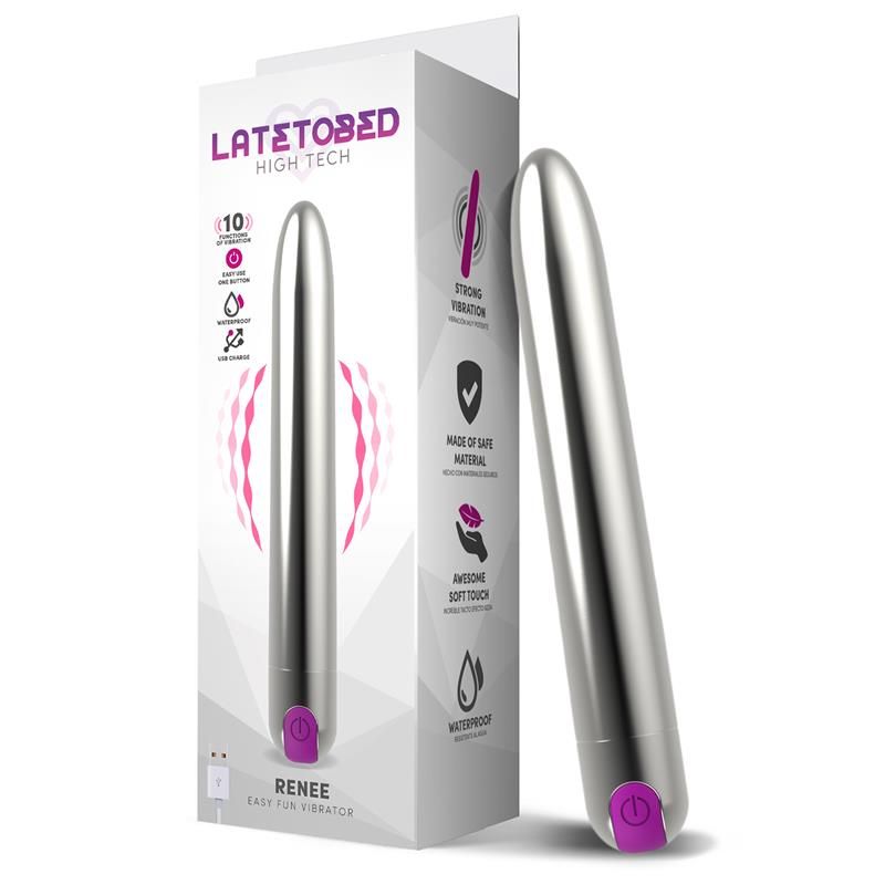 Renee Vibe 10 Vibrating Functions 18,5 cm USB Silver Renee Vibe 10 Vibrating Functions 18,5 cm USB Silver