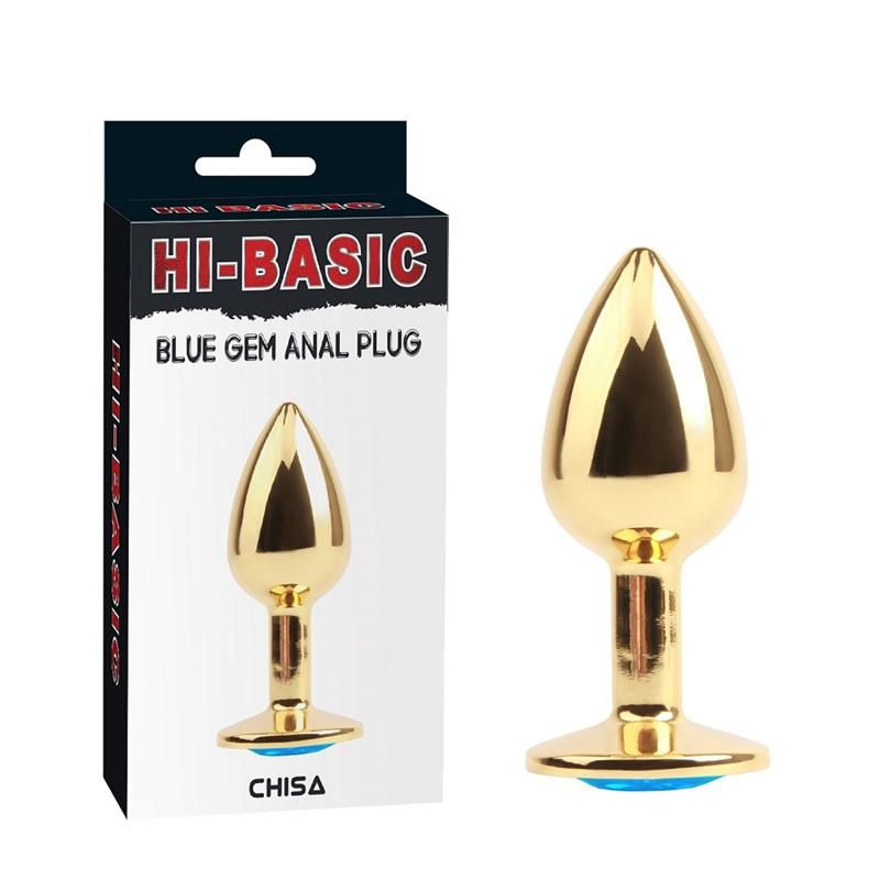 Golden Butt Plug with Blue Jewel Golden Butt Plug with Blue Jewel