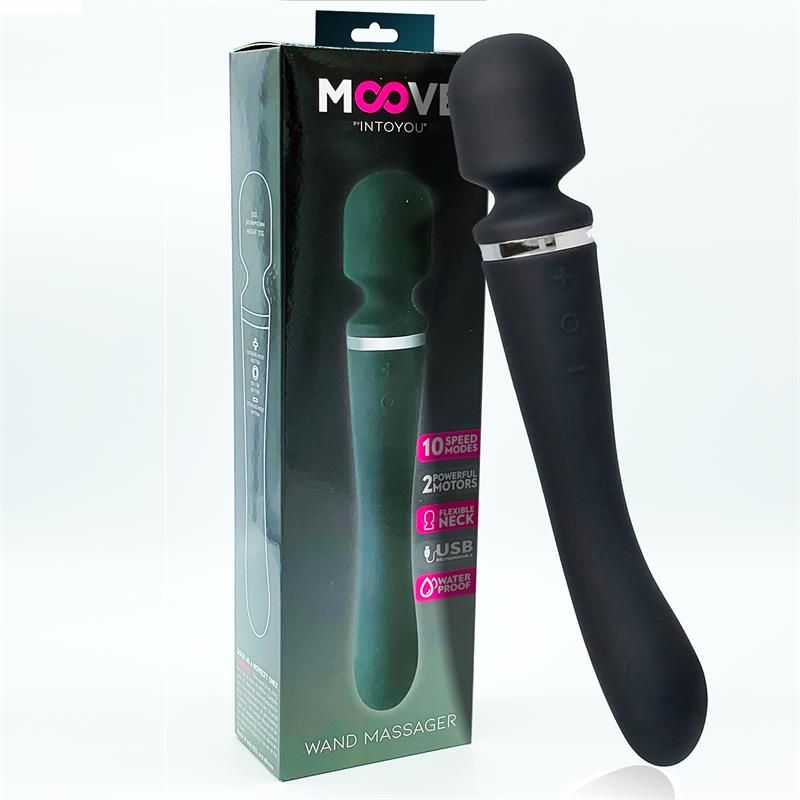Massage Wand with 2 Motors Silicone Black Massage Wand with 2 Motors Silicone Black