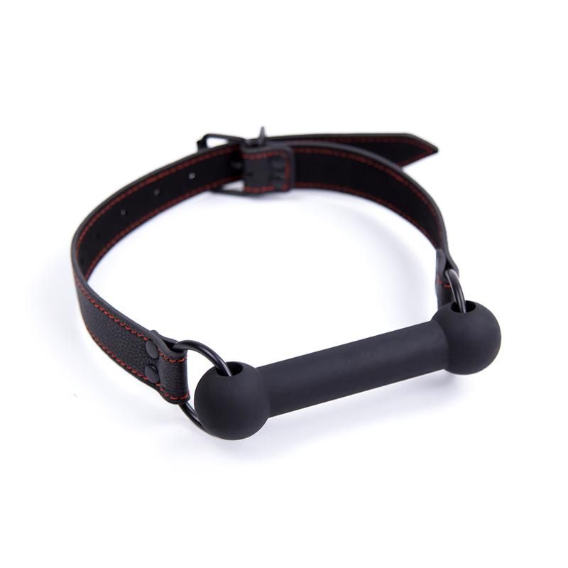 Bone Gag Ball Adjustable Silicone Black Bone Gag Ball Adjustable Silicone Black