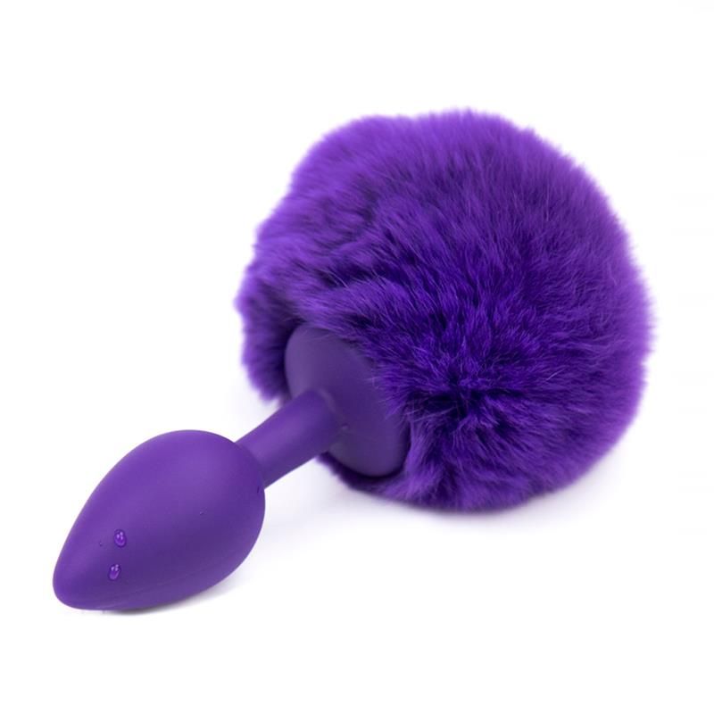 Butt Plug with Pompon Purple Size S Butt Plug with Pompon Purple Size S