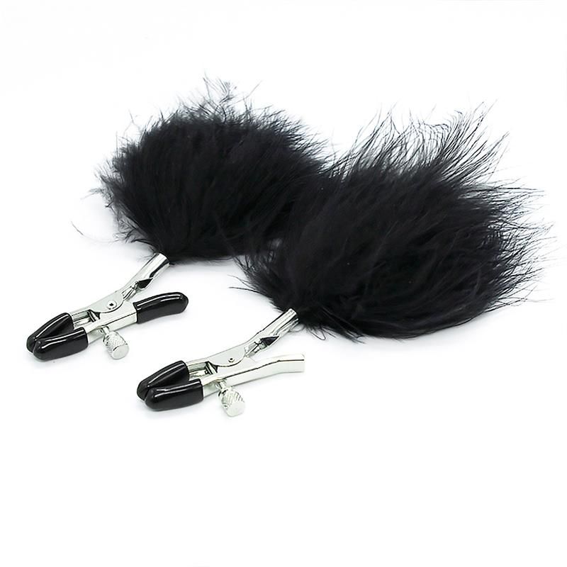 Nipple Clamps with Black Feather Nipple Clamps with Black Feather