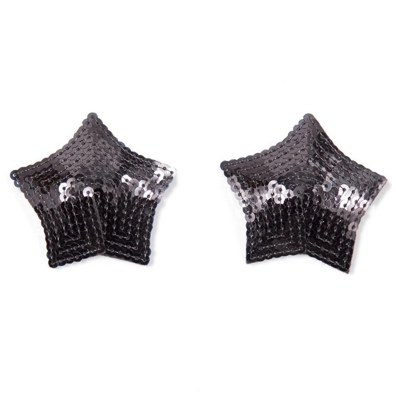 Star Nipple Covers with Black Sequins Star Nipple Covers with Black Sequins