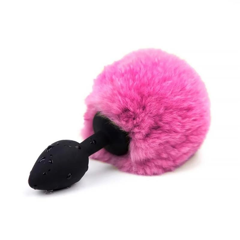 Butt Plug with Pompon Pink Size S Butt Plug with Pompon Pink Size S