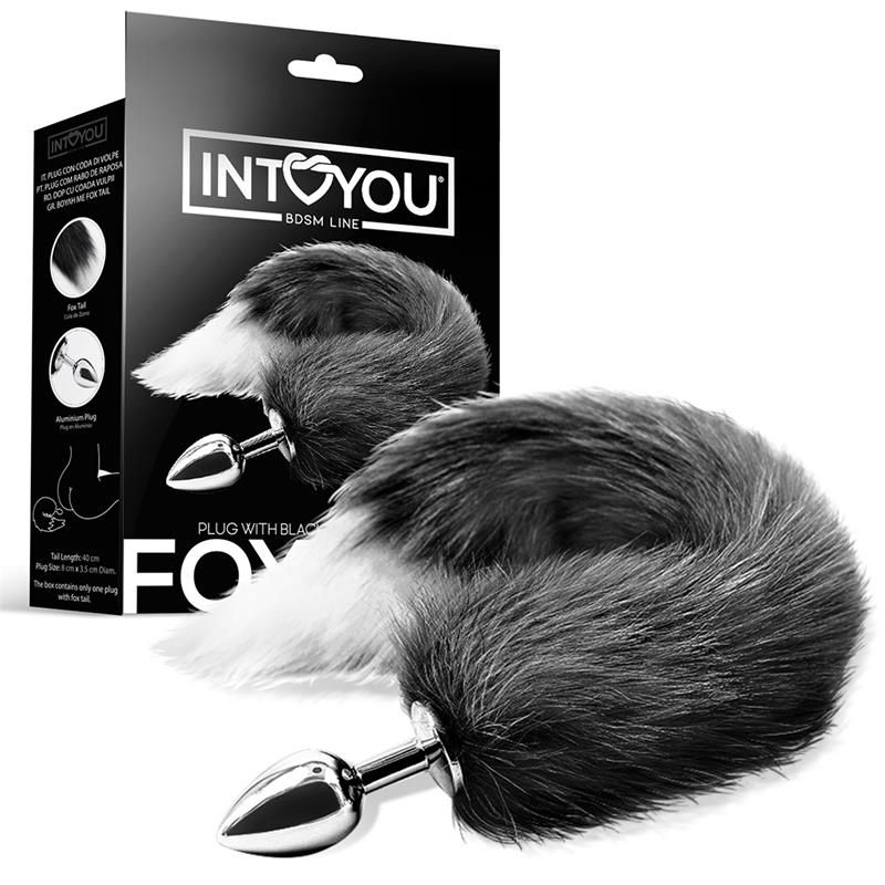 Anal Plug Black and White Foxy Tail Anal Plug Black and White Foxy Tail