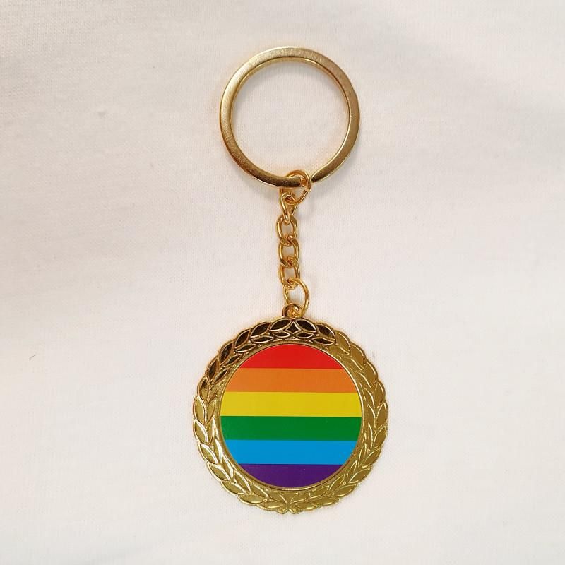 LGBT Pride Round Metal Keychain LGBT Pride Round Metal Keychain