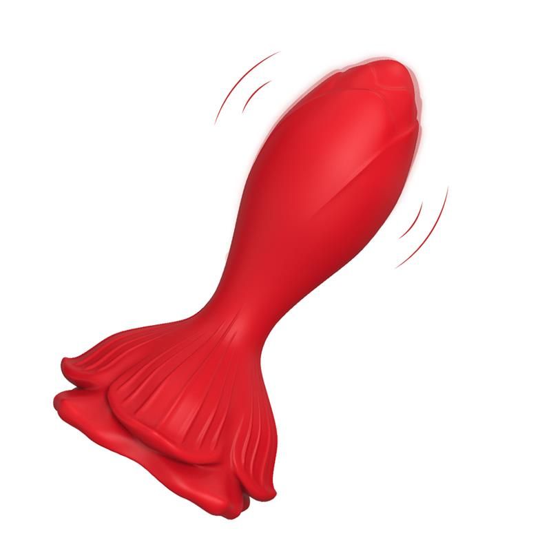 Vibrating anal plug with Rose Base Vibrating anal plug with Rose Base