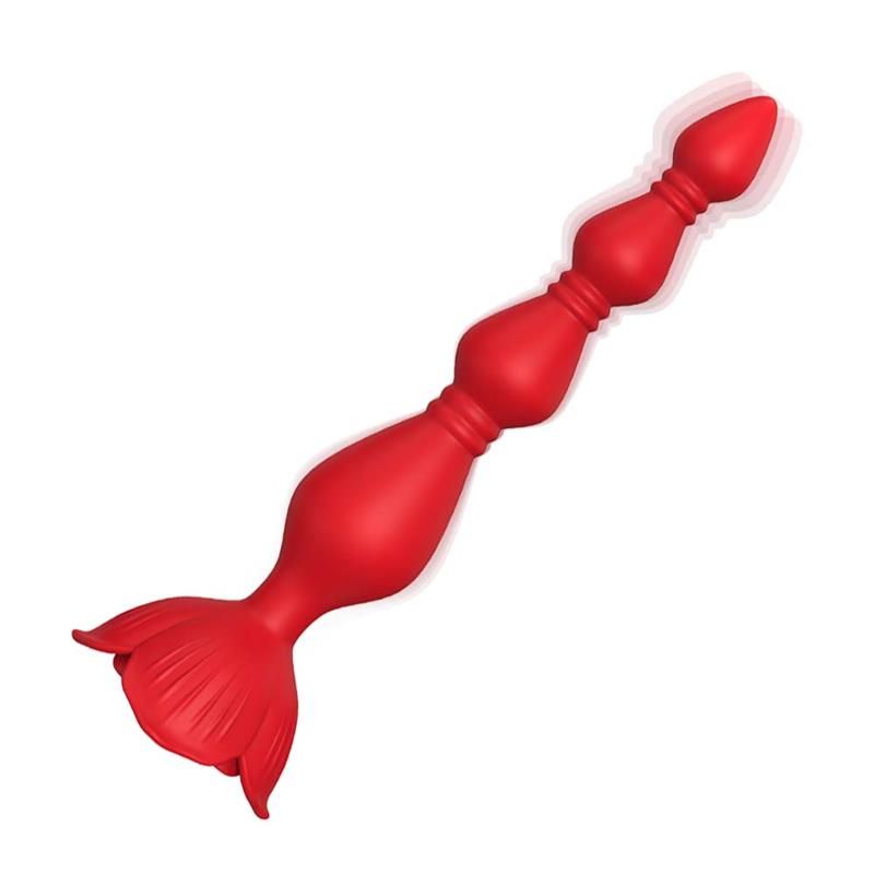 Vibrating Anal Beads with Rose Base Vibrating Anal Beads with Rose Base