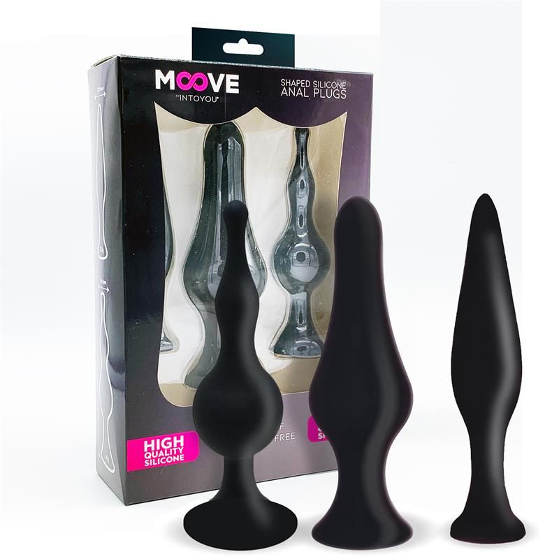 Set of 3 Butt Plugs Black Set of 3 Butt Plugs Black