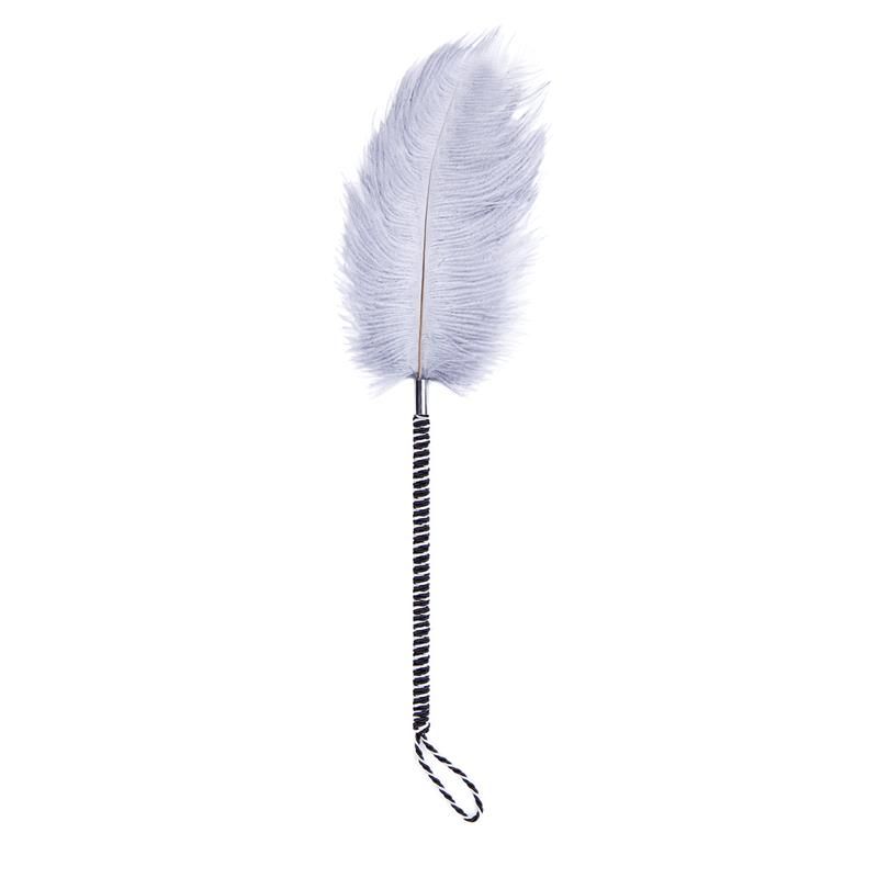 Feather Tickler with Wrapped 46 cm Black/White Feather Tickler with Wrapped 46 cm Black/White