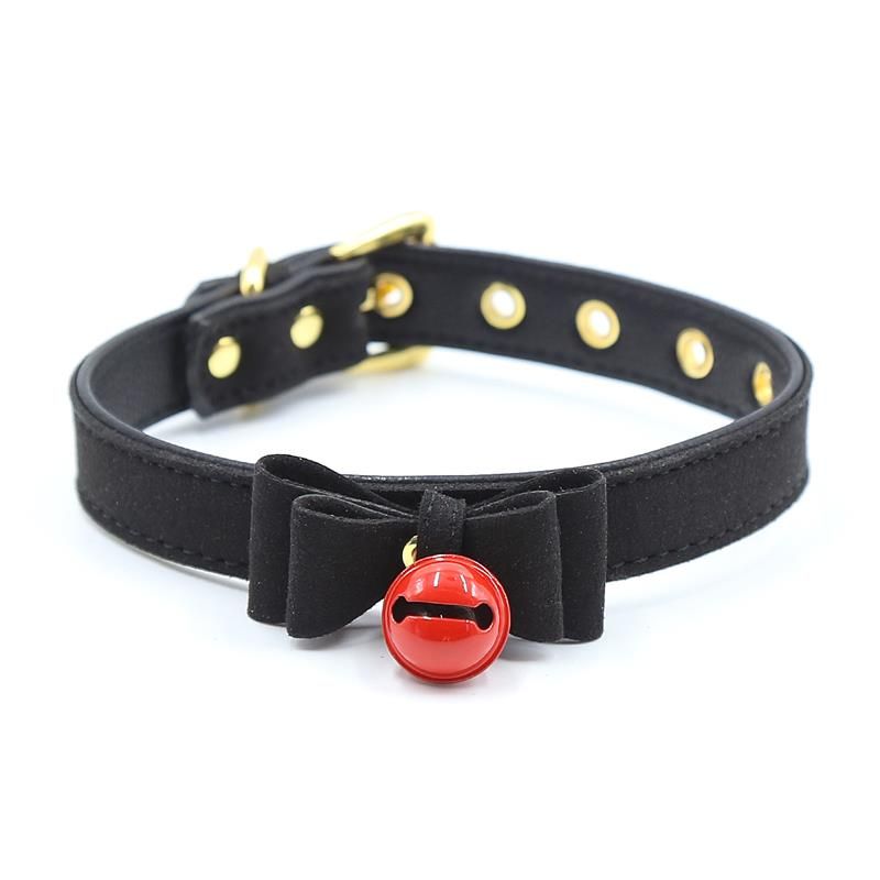 Collar with Bow and Rattle 44 cm Black/Red Collar with Bow and Rattle 44 cm Black/Red