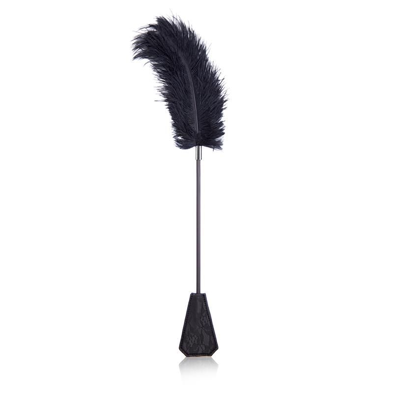 Feather Tickler and Paddle with Lace 2 in 1 56 cm Black Feather Tickler and Paddle with Lace 2 in 1 56 cm Black