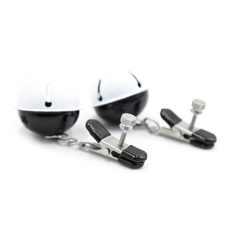 Nipple Clamps with Bell Black/White Nipple Clamps with Bell Black/White