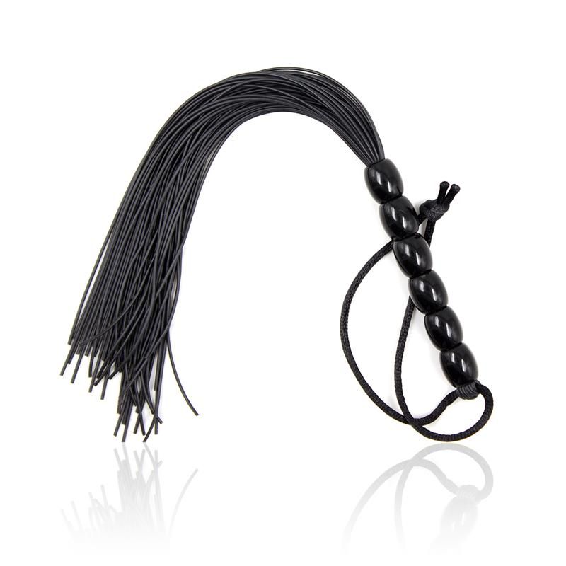 Silicone Flogger with 6 Beads Handle 26 cm Black Silicone Flogger with 6 Beads Handle 26 cm Black