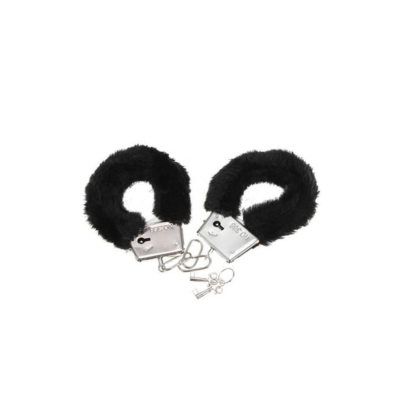 Hundcuffs with fur Black Hundcuffs with fur Black