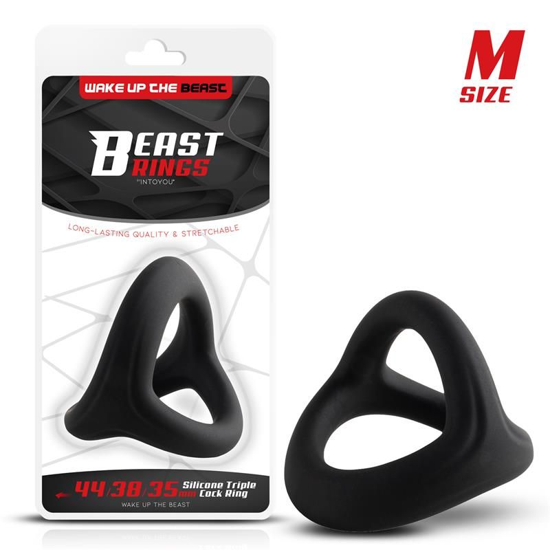 Triple Cock Ring Solid Silicone 44/38/35 mm Size M Triple Cock Ring Solid Silicone 44/38/35 mm Size M