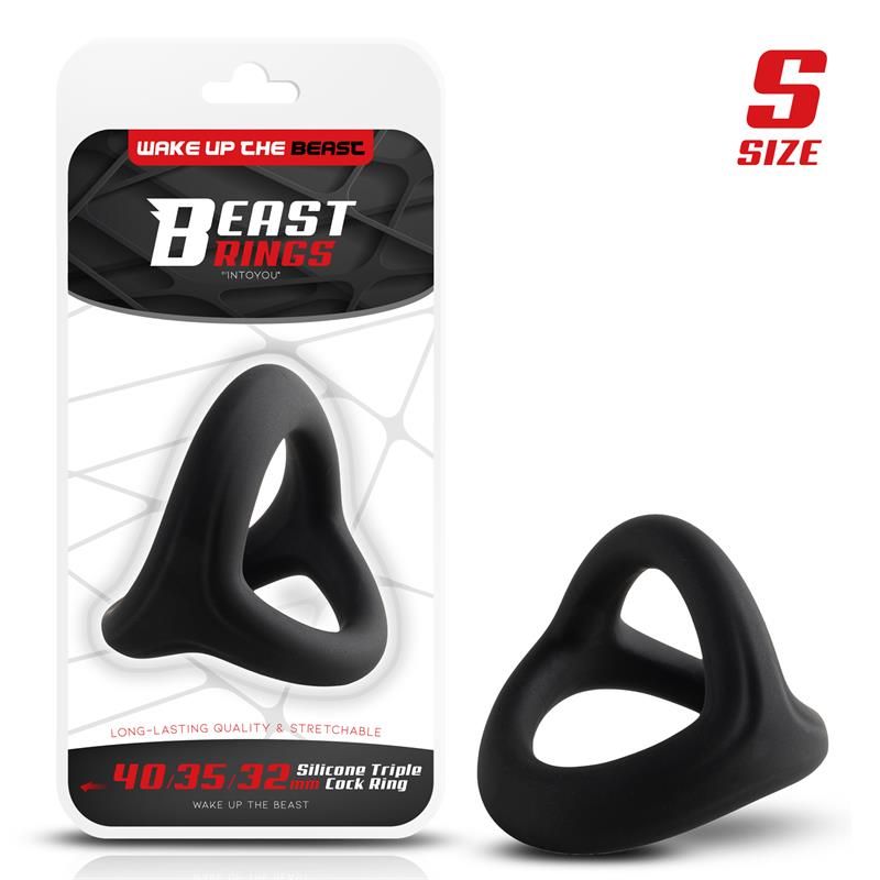 Triple Cock Ring Solid Silicone 40/35/32 mm Size S Triple Cock Ring Solid Silicone 40/35/32 mm Size S
