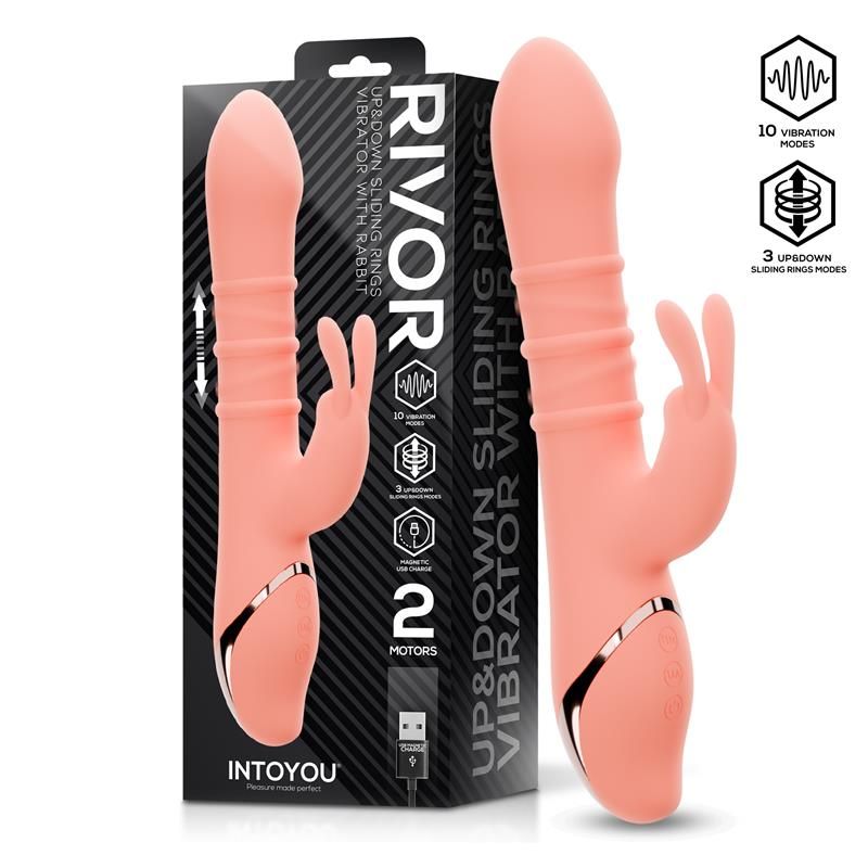 Rivor Vibrator with U and Down Sliding Rings Rivor Vibrator with U and Down Sliding Rings