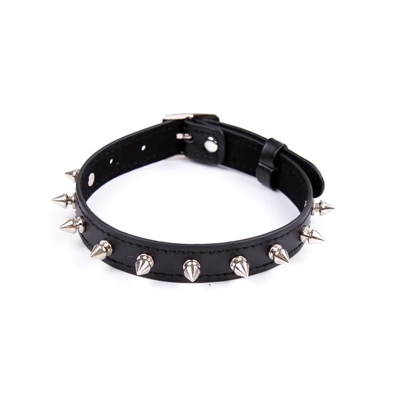 Collar with Spikes Adjustable 43 cm Black Collar with Spikes Adjustable 43 cm Black