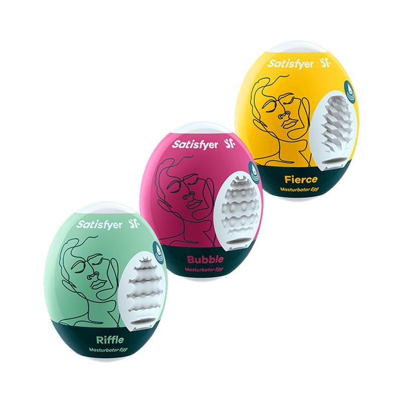Set of 3 Masturbator Egg Riffle, Bubble and Fierce Set of 3 Masturbator Egg Riffle, Bubble and Fierce