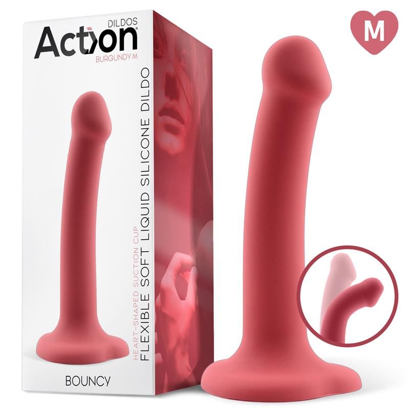 Bouncy Liquid Silicone Dildo Hiper Flexible 7 - 18 cm Size M Burgundy Bouncy Liquid Silicone Dildo Hiper Flexible 7 - 18 cm Size M Burgundy