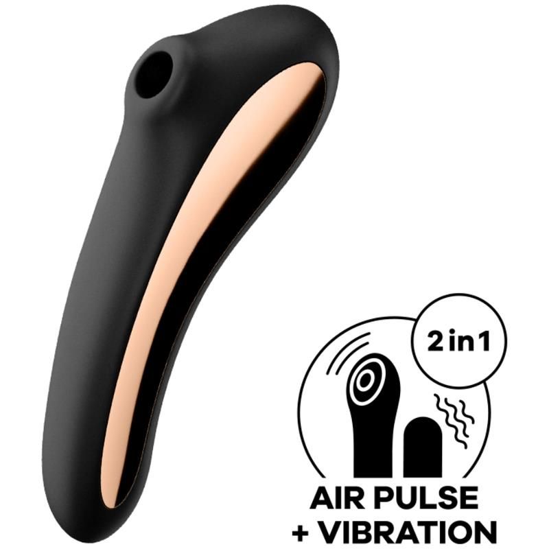 Dual Kiss Clitoris Sucker and Vibe 2 in 1 Black Dual Kiss Clitoris Sucker and Vibe 2 in 1 Black