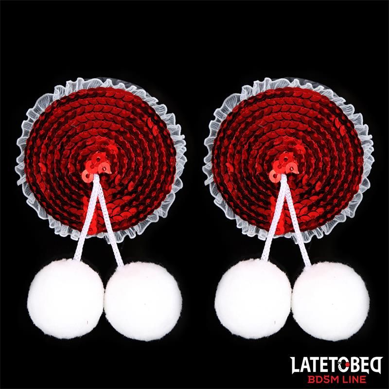Nipple Pasties with Red Sequin Pom-Pom Nipple Pasties with Red Sequin Pom-Pom