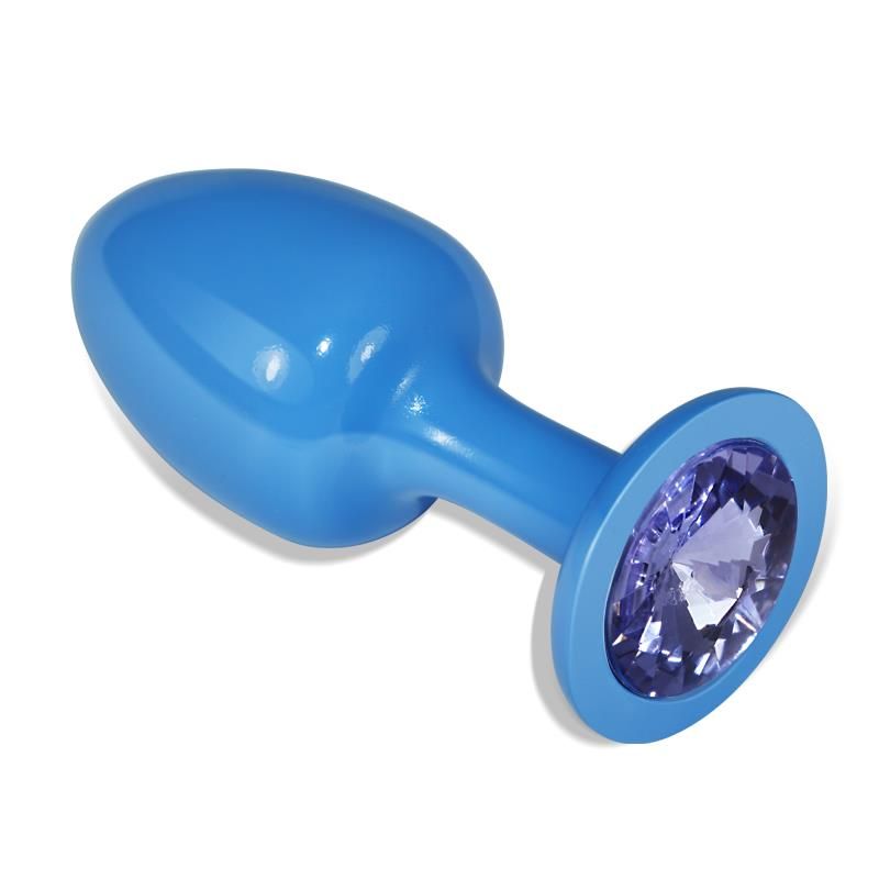 Metal Butt Plug Blue Rosebud with Blue Jewel Metal Butt Plug Blue Rosebud with Blue Jewel