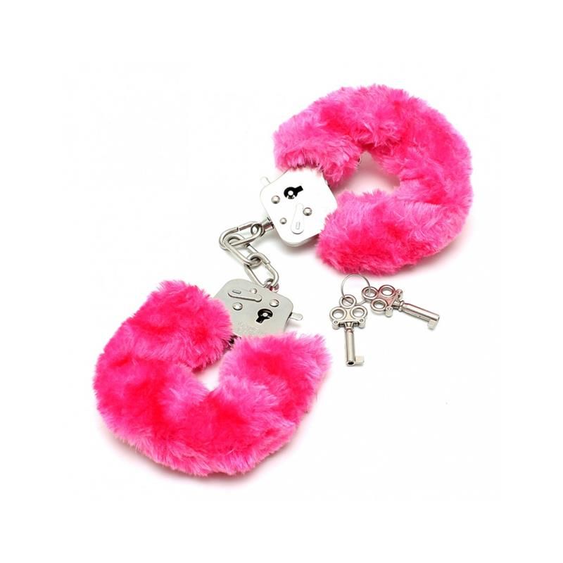 Police cuffs with Pink Fur-Adjustable Police cuffs with Pink Fur-Adjustable