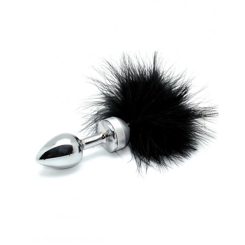 Butt plug Smal with black feather Butt plug Smal with black feather