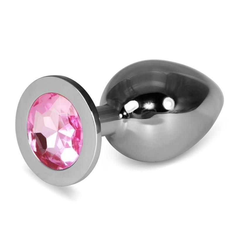 Metal Butt Plug RoseBud Classic with Pink Jewel Size L Metal Butt Plug RoseBud Classic with Pink Jewel Size L