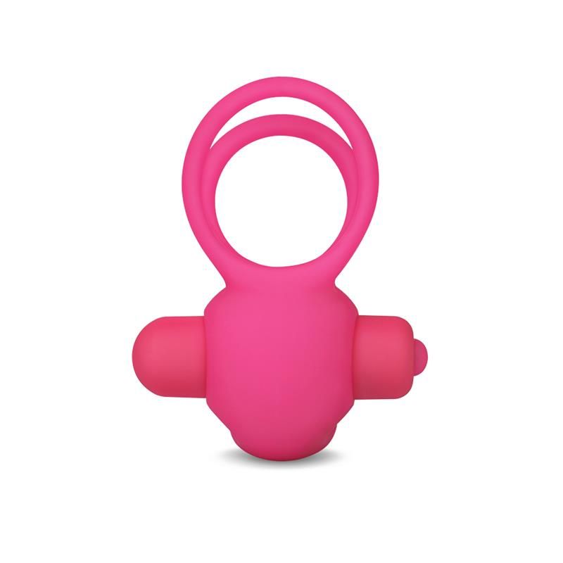 Double Vibrating Cockring Power Clit Duo Pink Double Vibrating Cockring Power Clit Duo Pink