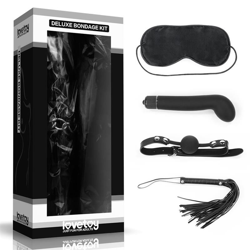 Bondage Kit Deluxe with Vibrator Black Bondage Kit Deluxe with Vibrator Black