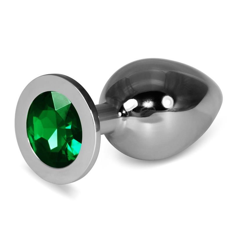 Metal Butt Plug RoseBud Classic with Green Jewel Size L Metal Butt Plug RoseBud Classic with Green Jewel Size L