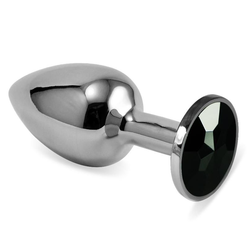 Butt Plug Silver Rosebud Classic with Black Jewel Size S Butt Plug Silver Rosebud Classic with Black Jewel Size S