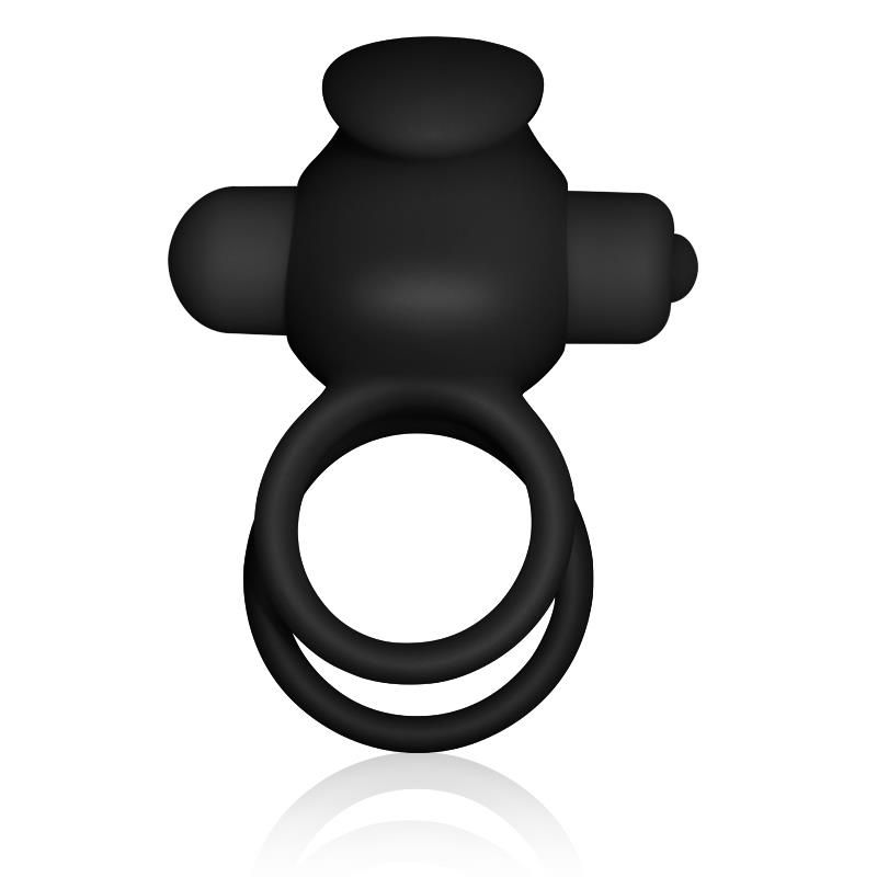 Double Vibrating Cockring Power Clit Duo Black Double Vibrating Cockring Power Clit Duo Black