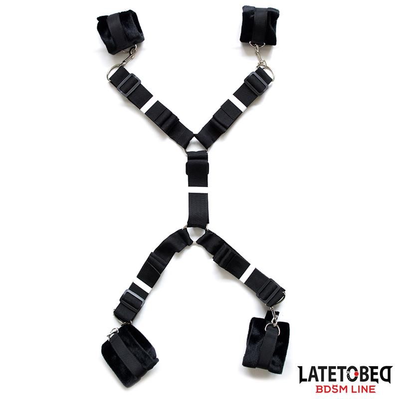Bed Restraint Set with Adjustbable and Desmontable Cuffs Bed Restraint Set with Adjustbable and Desmontable Cuffs