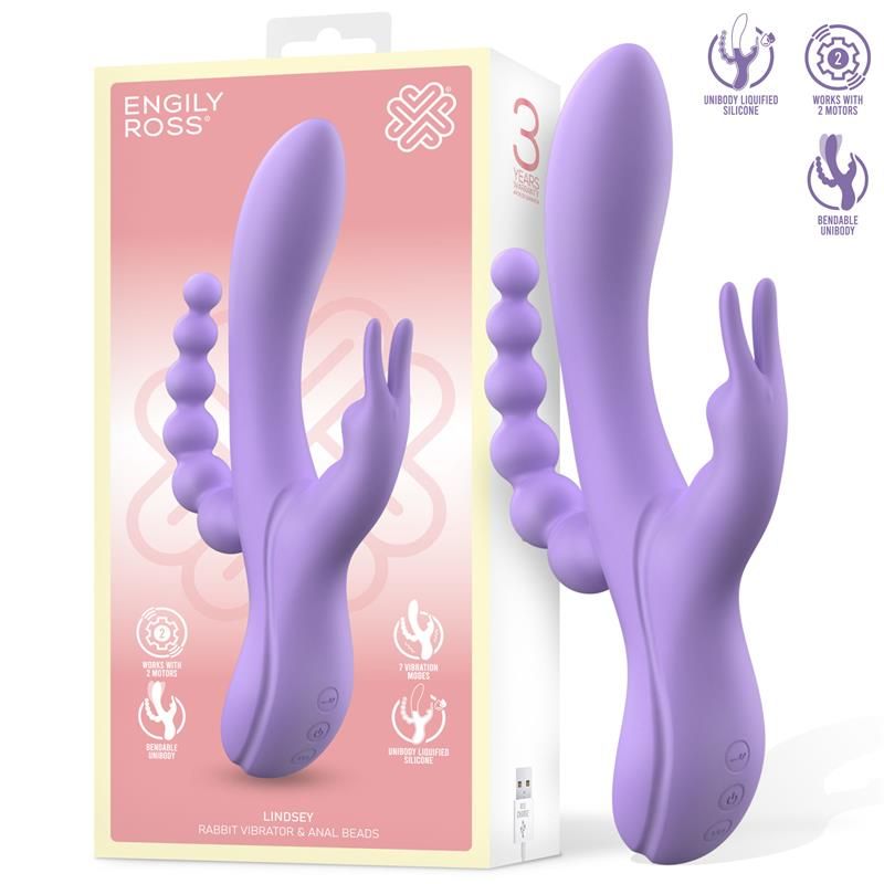 Lindsay Vibe with Anal Chain Liquid Silicone Unibody Flexible 2 Motors Lindsay Vibe with Anal Chain Liquid Silicone Unibody Flexible 2 Motors